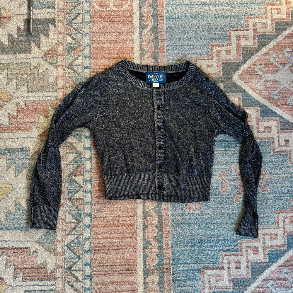 Collectif Dark Gray Sparkle Women's Cardigan